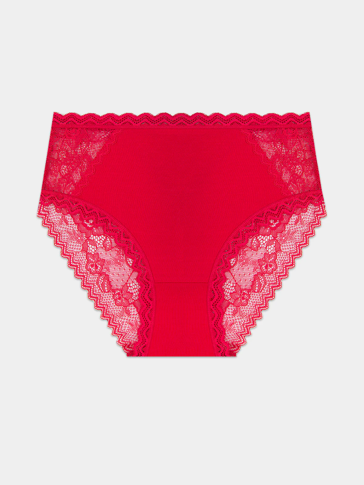 Eco Lace High Rise Knicker - Lipstick Red - Image 10