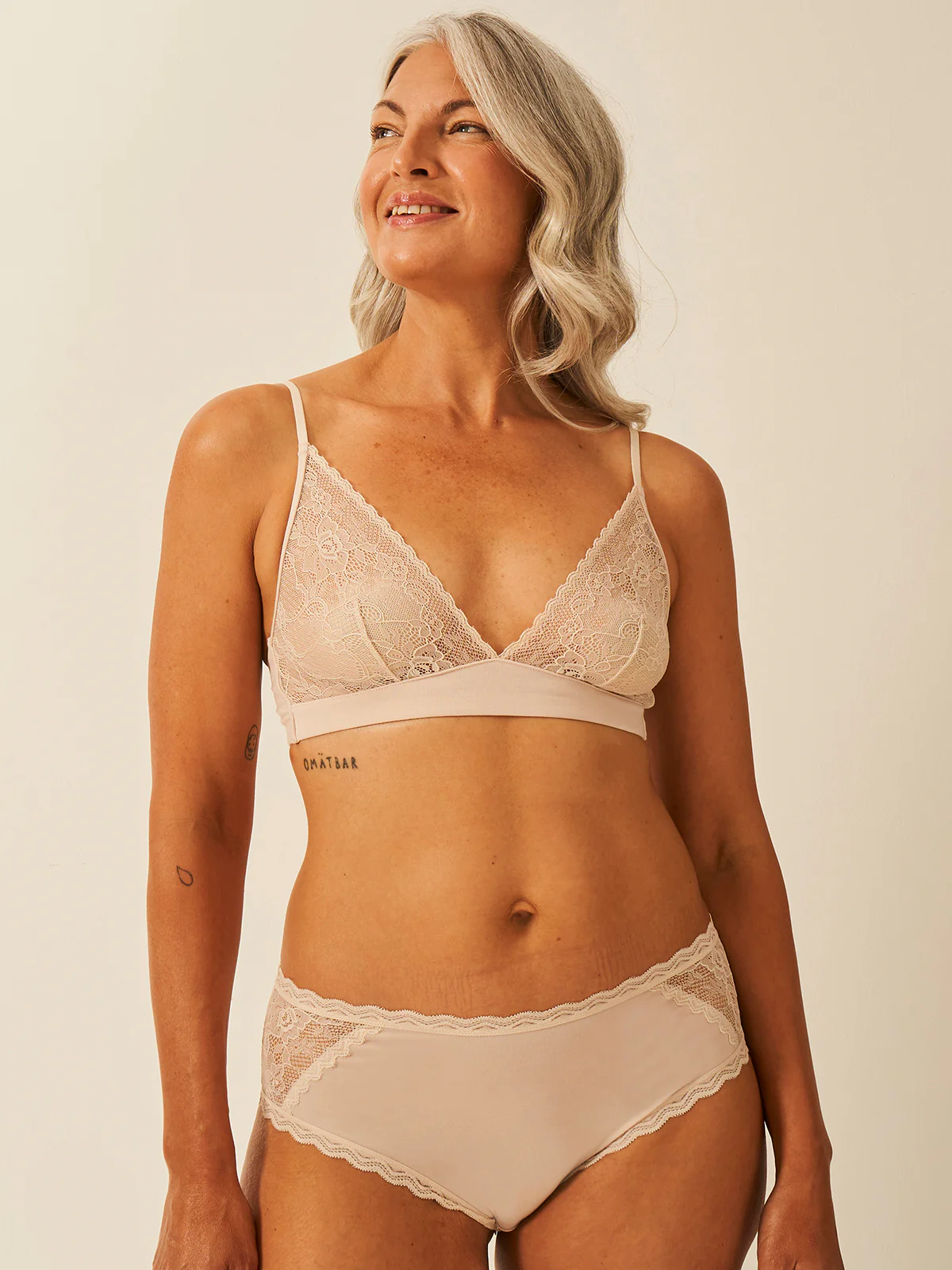 Eco Lace Triangle Bra - Sand - Image 7