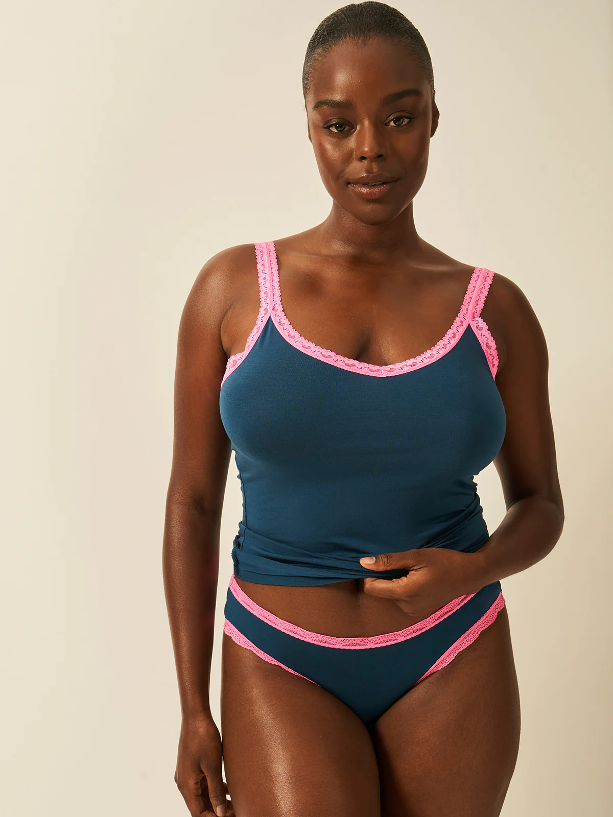 Lace Cami - Midnight Neon Pink - Image 8