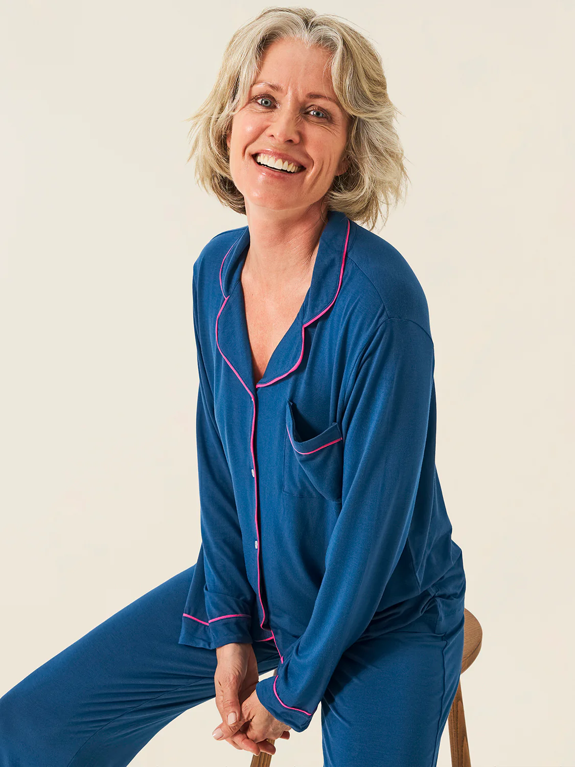 Long Pyjama Set - Midnight and Raspberry - Image 5