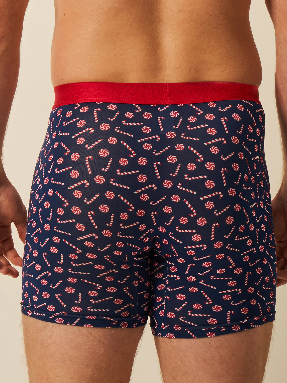 Men's Boxer - Navy Candy Cane Swirl - Image 3