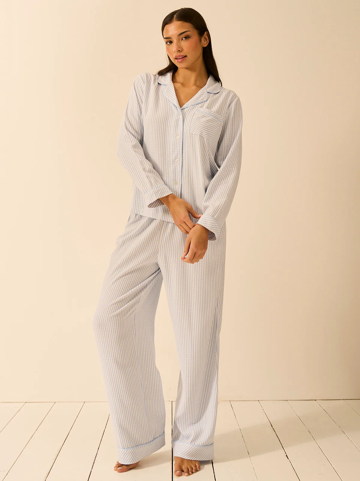 Soft Brushed Woven Pyjama Top - Check Mate - Image 7