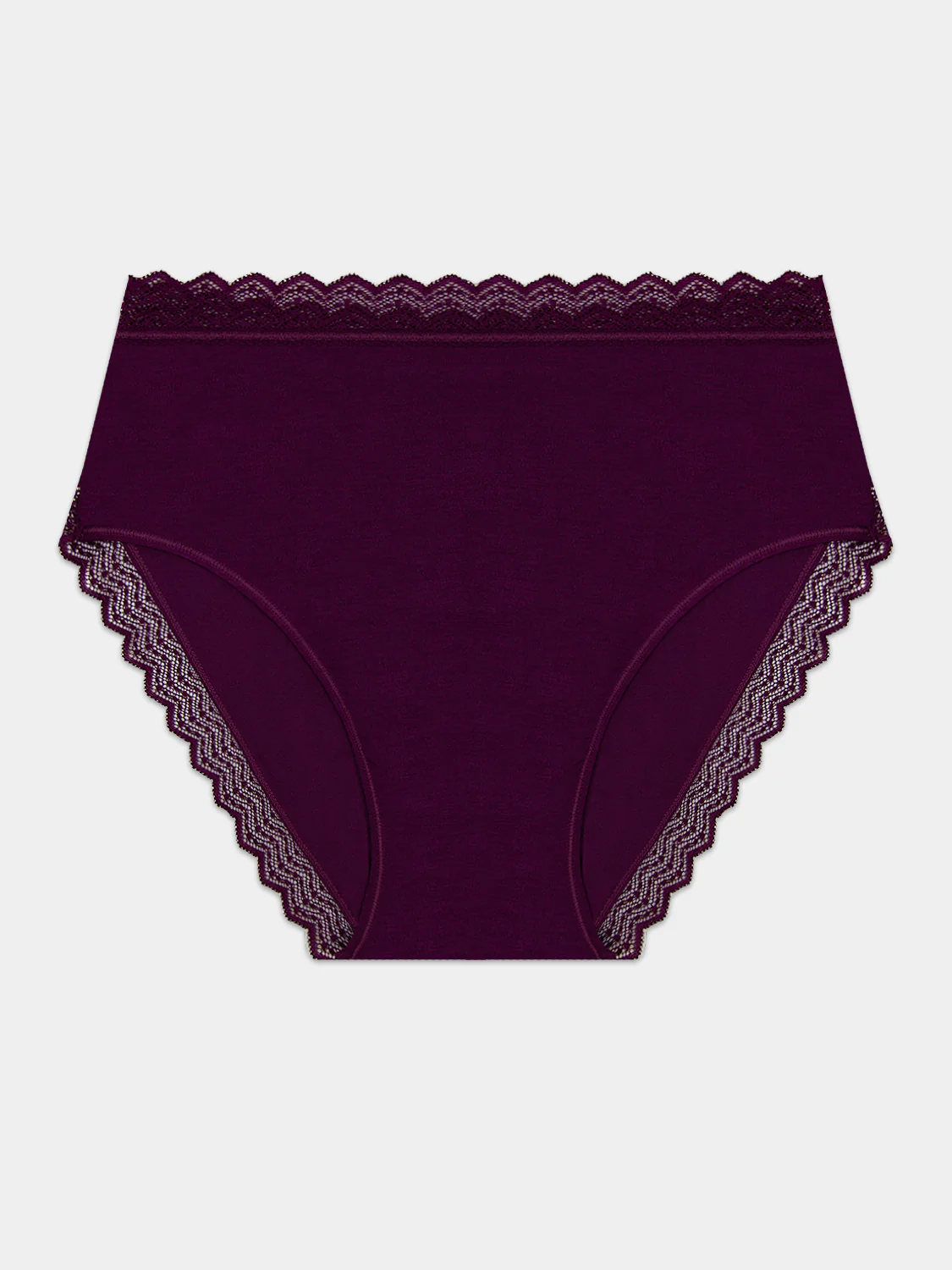 ZigZag Lace High Rise Knicker - Black Cherry - Image 5